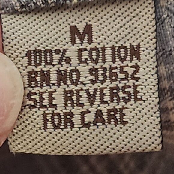 Bogari Studio Gray Brown Check LS Cotton Band Collar Waffle Weave Shirt Size M - Picture 15 of 16